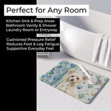 Load image into Gallery viewer, Powderpuff Chinese Crested Coastal Sea Glass Memory Foam Kitchen Mat