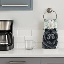 Load image into Gallery viewer, Black Chow Chow Coastal Sea Glass Kitchen Towel