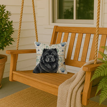 Load image into Gallery viewer, Black Chow Chow Coastal Sea Glass Throw Pillow
