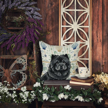 Load image into Gallery viewer, Black Chow Chow Coastal Sea Glass Throw Pillow