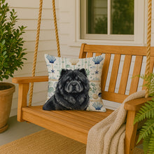 Load image into Gallery viewer, Black Chow Chow Coastal Sea Glass Throw Pillow
