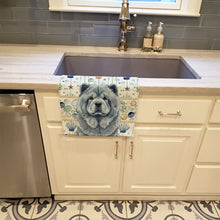 Load image into Gallery viewer, Blue Chow Chow Coastal Sea Glass Kitchen Towel