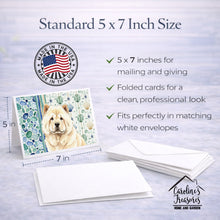 Load image into Gallery viewer, Cream Chow Chow Coastal Sea Glass Greeting Cards Pack of 8