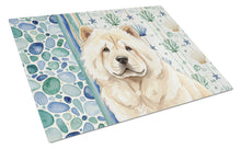 Load image into Gallery viewer, Cream Chow Chow Coastal Sea Glass Glass Cutting Board