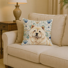 Load image into Gallery viewer, Cream Chow Chow Coastal Sea Glass Throw Pillow