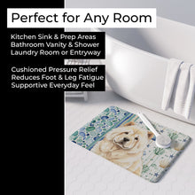 Load image into Gallery viewer, Cream Chow Chow Coastal Sea Glass Memory Foam Kitchen Mat