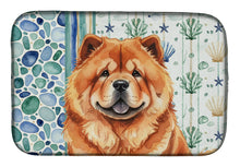 Load image into Gallery viewer, Red Chow Chow Coastal Sea Glass Dish Drying Mat