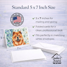 Load image into Gallery viewer, Red Chow Chow Coastal Sea Glass Greeting Cards Pack of 8