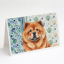 Load image into Gallery viewer, Red Chow Chow Coastal Sea Glass Greeting Cards Pack of 8