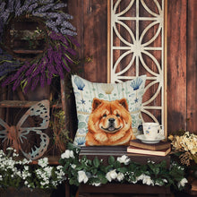 Load image into Gallery viewer, Red Chow Chow Coastal Sea Glass Throw Pillow