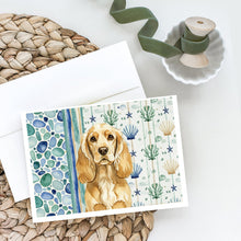 Load image into Gallery viewer, Buff Cocker Spaniel Coastal Sea Glass Greeting Cards Pack of 8