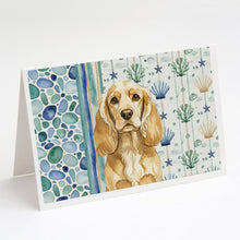 Load image into Gallery viewer, Buff Cocker Spaniel Coastal Sea Glass Greeting Cards Pack of 8