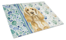 Load image into Gallery viewer, Buff Cocker Spaniel Coastal Sea Glass Glass Cutting Board