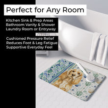 Load image into Gallery viewer, Buff Cocker Spaniel Coastal Sea Glass Memory Foam Kitchen Mat