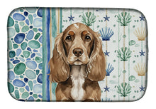 Load image into Gallery viewer, Chocolate Cocker Spaniel Coastal Sea Glass Dish Drying Mat