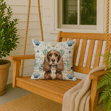Load image into Gallery viewer, Chocolate Cocker Spaniel Coastal Sea Glass Throw Pillow