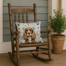 Load image into Gallery viewer, Chocolate Cocker Spaniel Coastal Sea Glass Throw Pillow