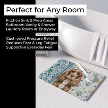 Load image into Gallery viewer, Chocolate Cocker Spaniel Coastal Sea Glass Memory Foam Kitchen Mat