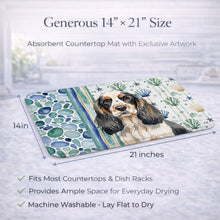 Load image into Gallery viewer, Parti Cocker Spaniel Coastal Sea Glass Dish Drying Mat