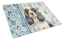 Load image into Gallery viewer, Parti Cocker Spaniel Coastal Sea Glass Glass Cutting Board