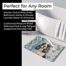 Load image into Gallery viewer, Parti Cocker Spaniel Coastal Sea Glass Memory Foam Kitchen Mat