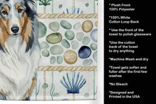 Load image into Gallery viewer, Blue Merle Collie Coastal Sea Glass Kitchen Towel