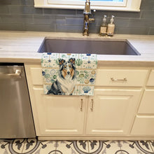 Load image into Gallery viewer, Blue Merle Collie Coastal Sea Glass Kitchen Towel