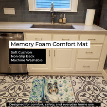 Load image into Gallery viewer, Blue Merle Collie Coastal Sea Glass Memory Foam Kitchen Mat