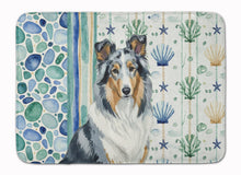 Load image into Gallery viewer, Blue Merle Collie Coastal Sea Glass Memory Foam Kitchen Mat