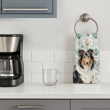 Load image into Gallery viewer, Tricolor Collie Coastal Sea Glass Kitchen Towel
