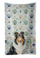 Load image into Gallery viewer, Tricolor Collie Coastal Sea Glass Kitchen Towel