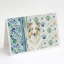 Load image into Gallery viewer, White Collie Coastal Sea Glass Greeting Cards Pack of 8