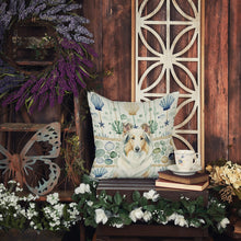 Load image into Gallery viewer, White Collie Coastal Sea Glass Throw Pillow