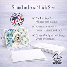 Load image into Gallery viewer, Coton de Tulear Coastal Sea Glass Greeting Cards Pack of 8