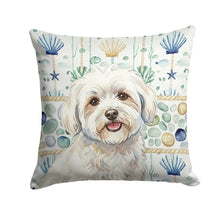 Load image into Gallery viewer, Coton de Tulear Coastal Sea Glass Throw Pillow