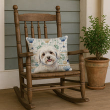 Load image into Gallery viewer, Coton de Tulear Coastal Sea Glass Throw Pillow