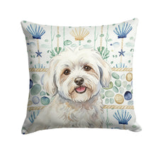 Load image into Gallery viewer, Coton de Tulear Coastal Sea Glass Throw Pillow