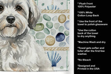 Load image into Gallery viewer, White with Gray Coton de Tulear Coastal Sea Glass Kitchen Towel