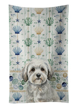 Load image into Gallery viewer, White with Gray Coton de Tulear Coastal Sea Glass Kitchen Towel