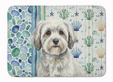 Load image into Gallery viewer, White with Gray Coton de Tulear Coastal Sea Glass Memory Foam Kitchen Mat