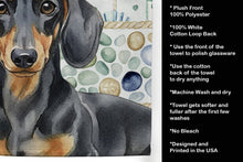 Load image into Gallery viewer, Black and Tan Dachshund Coastal Sea Glass Kitchen Towel