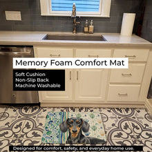 Load image into Gallery viewer, Black and Tan Dachshund Coastal Sea Glass Memory Foam Kitchen Mat