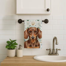 Load image into Gallery viewer, Chocolate and Tan Dachshund Coastal Sea Glass Kitchen Towel