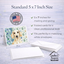 Load image into Gallery viewer, Cream Dachshund Coastal Sea Glass Greeting Cards Pack of 8
