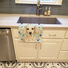 Load image into Gallery viewer, Cream Dachshund Coastal Sea Glass Kitchen Towel