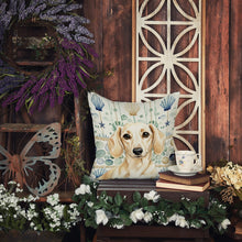 Load image into Gallery viewer, Cream Dachshund Coastal Sea Glass Throw Pillow