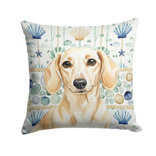 Load image into Gallery viewer, Cream Dachshund Coastal Sea Glass Throw Pillow