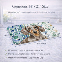 Load image into Gallery viewer, Dapple Dachshund Coastal Sea Glass Dish Drying Mat