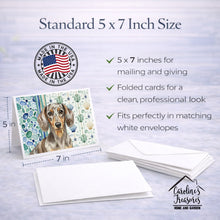 Load image into Gallery viewer, Dapple Dachshund Coastal Sea Glass Greeting Cards Pack of 8