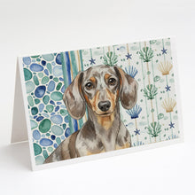 Load image into Gallery viewer, Dapple Dachshund Coastal Sea Glass Greeting Cards Pack of 8